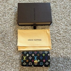 Louis Vuitton Signature Multicolour Monogram Black Four Key Holder
